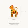 Ciondolo a forma di giraffa in rame giallo con motivi a rombi colorati dettagliati - 1 Ciondolo Cervo a Fiori Solo (Senza Catena)