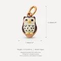 Ciondolo a forma di gufo smaltato in rame dorato, parte della collezione regno animale - 16 Ciondolo Gufo Solo (Senza Catena)