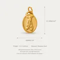 Gold plated stainless steel oval pendant featuring embossed ballet shoes charms. - Ballet Shoes Pendant