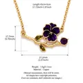 Elegant vintage purple flower necklace in copper with gold plating and detailed enamel finish - February