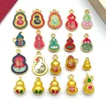 Collection of traditional colorful enamel gourd charms for DIY jewelry making accessories - Chinese Gourd Series (SN1816) / 20 Pieces/Pack / Matte Antique Gold