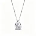 Elegante collana in argento 925 con pendente in moissanite a taglio pera brillante - Moissanite (Argento) / 5*8mm