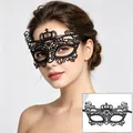 Elegant black lace masquerade mask with intricate crown design for Halloween and adult parties - 02 Crown