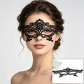 Κομψή μαύρη δαντελωτή μάσκα για πάρτι Halloween και χορούς μεταμφιεσμένων - 019 Βασίλισσα