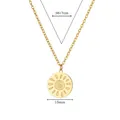 Detailansicht der Vintage-Sonnenanhänger-Halskette mit 38+7cm Kette und 15mm Anhänger - Gold Spiralsonnen Stil (G126455)