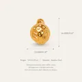 Gold stainless steel baseball pendant with textured surface and specific size details. - Golf Ball