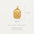 Pendentif lacrosse en acier inoxydable doré, dimensions 15,5 mm x 11 mm et poids - Tennis De Crosse