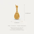 Pendentif raquette de tennis série sport en acier inoxydable doré pour collier DIY - Tennis