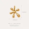 18K vergoldeter Edelstahl Sonnen-Stern-Anhänger, Größe 13,6 mm x 16,3 mm gezeigt - Abstrakte Blume Anhänger Nur (Ohne Kette)