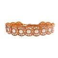 Bohemian brown leather belt featuring silver medallion disks, perfect for styling dresses - Bright Silver Camel