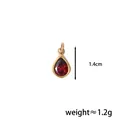 Exquisite red teardrop birthstone pendant with gold plating, 1.4cm length and 1.2g weight - January Teardrop (Red Zirconia)