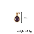 Elegant purple teardrop birthstone pendant for DIY jewelry making in a golden finish setting - February Teardrop (Purple Zirconia)