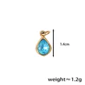 Elegant teardrop blue zircon birthstone pendant with gold frame, 1.4cm height, 1.2g weight - March Teardrop (Blue Zirconia)