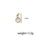 Pear-shaped clear zircon birthstone pendant in gold finish for DIY jewelry - April Teardrop (Clear Zirconia)