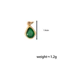 Green teardrop birthstone pendant with gold setting, 1.4cm height, weight 1.2g - May Teardrop (Emerald Zirconia)