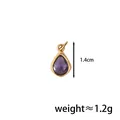 Teardrop purple amethyst birthstone pendant with gold setting, 1.4cm size, 1.2g - June Teardrop (Light Purple Zirconia)