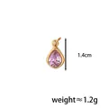 Pink teardrop birthstone pendant in gold finish, 1.2g lightweight DIY accessory - October Teardrop (Pink Zirconia)