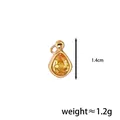 Water-drop shaped yellow zircon birthstone pendant with gold metal frame, variant display - November Teardrop (Yellow Zirconia)