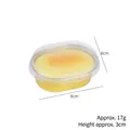 Simulation cheese bread squishy toy in a plastic cup with size and weight marks - No Sticker Style