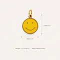 Yellow stainless steel smiley face charm pendant for jewelry making 13mm diameter - Smile Face Pendant