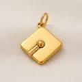 Goldplattierter quadratischer Edelstahl-Anhänger mit Maßangaben für Schmuck - Hut