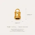 Exquisite gold crown shaped stainless steel pendant charm 12mm for DIY jewelry making - Crown