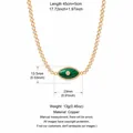 Evil eye necklace with green malachite pattern pendant and gold plated chain detail - Zirconia Malachite Evil Eye Necklace