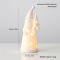 Père Noël en céramique lumineux, hauteur 15 cm, avec sapin et lumière LED. - Style Père Noël (151g)