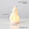 Bonhomme de neige décoratif en céramique blanche avec lumière LED chaude pour Noël - Style Bonhomme de Neige de Noël (120g)
