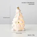Sapin de Noël nain en céramique blanche avec lumière chaude et accents dorés - Style Gnome de Sapin de Noël (178g)