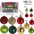 100pcs Christmas ball ornament set in red, gold, and green with various finishes - Red Green and Gold