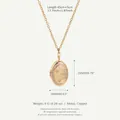 Vintage gold plated copper locket necklace with celestial moon star inlay - Oval Moon