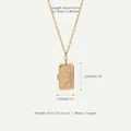 Vintage gold-plated rectangle locket necklace with sunburst design and adjustable chain - Rectangular Sun