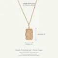 Vintage gold plated copper locket necklace featuring celestial sun and moon crystal accents - Rectangular Sun Moon
