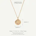 Collar de relicario vintage de cobre chapado en oro con diseño de luna brillante para mujer - Luna Redonda