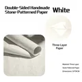 Premium white handmade stone texture wrapping paper for luxury flower and gift packaging - 5 Sheets/Pack (59x59cm) / White