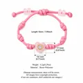 Verstellbares rosa geflochtenes Herzarmband mit Harzanhänger inklusive Maßen und Gewicht - Nr. 9 Herz Hellrosa Kordel