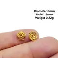 Hollow gold flower bead spacer cap for DIY jewelry making - No.23 (Dia 8mm/Hole 1.3mm) / Gold