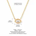 Minimalist gold plated copper necklace with oval zircon pendant and dimensions - Single Marquise Pendant / Gold