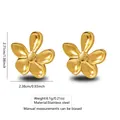 Gouden roestvrijstalen bloemknopjes met gepolijste afwerking en maataanduidingen - Vijfbladige bloemstijl (FY6102) / Goud