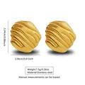 Goud vergulde onregelmatige geometrische roestvrijstalen oorknopjes voor dames 2cm - Geometrische golfstijl (FY6099) / Goud