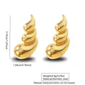 Luxe goud gepolijste roestvrijstalen oorknopjes in onregelmatige geometrische vlamvorm - Glad gelaagd ontwerp (FY6083) / Goud