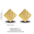 Geometrische gewatteerde ruitvormige gouden roestvrijstalen oorknopjes 3,18 cm - Ruitraster geometrische stijl (FY6101) / Goud
