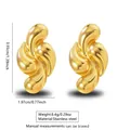 Opvallende gouden roestvrijstalen geometrische spiraal oorknopjes, hoogglans gepolijst - Gladde geometrische spiraalstijl (FY6084) / Goud