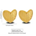 Geometrische goudkleurige geribbelde hartvormige roestvrijstalen oorknopjes voor dames - Geribbelde onregelmatige hartstijl (FY6099) / Goud