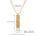 Collana con ciondolo carta dei tarocchi zodiaco Capricorno in acciaio dorato e CZ. - Capricorno