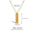 Collana con ciondolo tarocchi in acciaio inox dorato con incisioni celesti eleganti. - Acquario