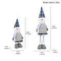 Detaillierte Ansicht mit Maßen der ausziehbaren Weihnachts-Schneemann-Plüschfigur. - Schneemann