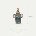 Süßer grauer Elefanten-Anhänger mit rosa Ohren und Goldkrone für DIY-Halsketten Design - Elefantenanhänger