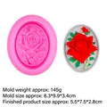 3D rose silicone mold F402 for handmade resin plaster soap and candle making crafts - Style 5 Rose (F402) / Pink